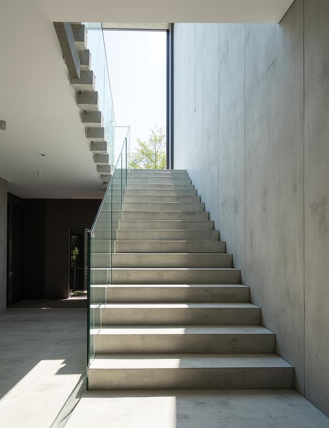 Scala a sbalzo in una villa moderna a Roma